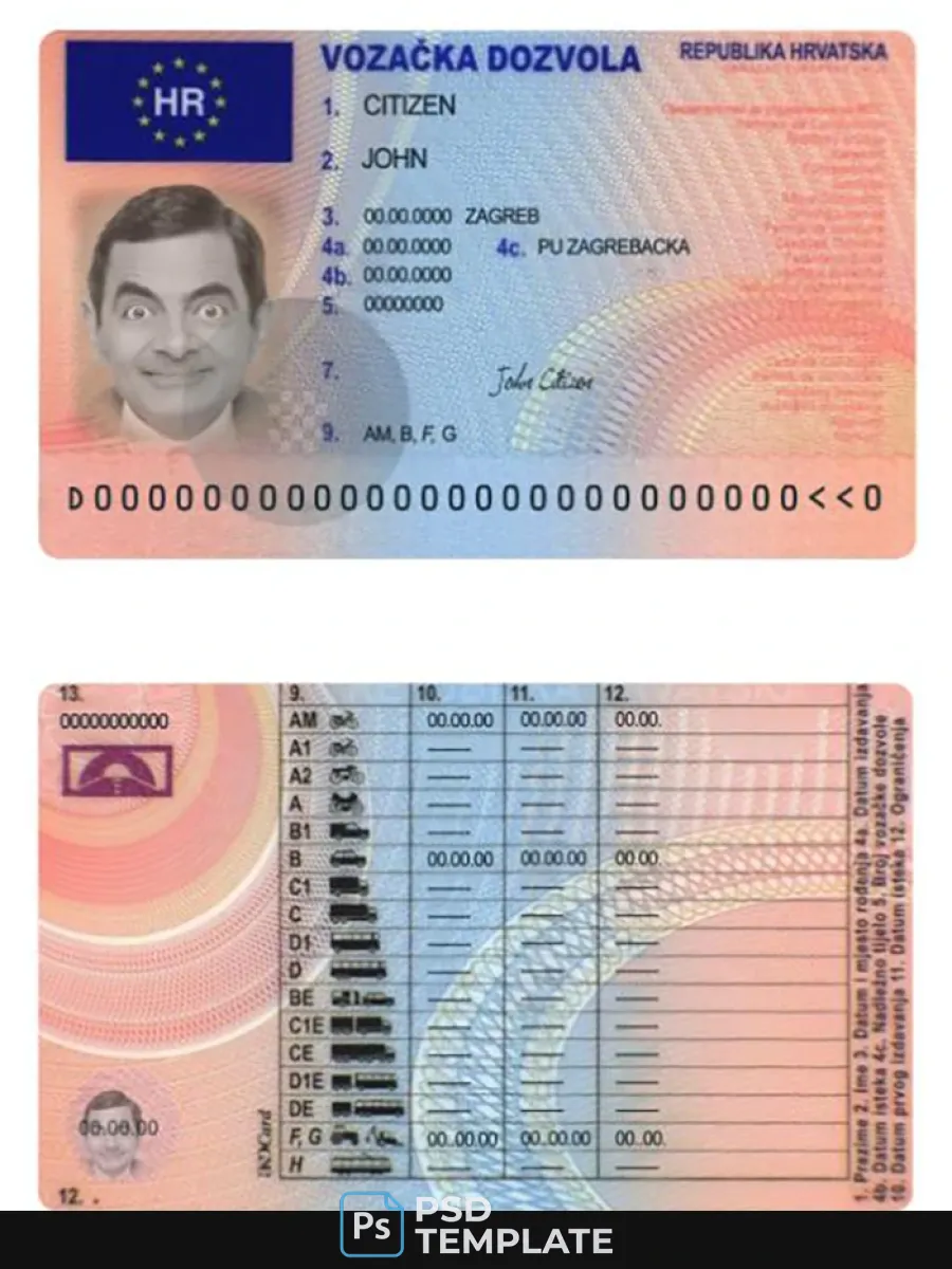 Croatia Driving License Version 2 — Driver License