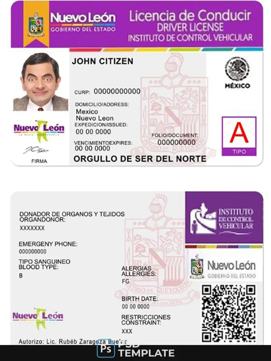 Nuevo Leon Driving License — Driver License