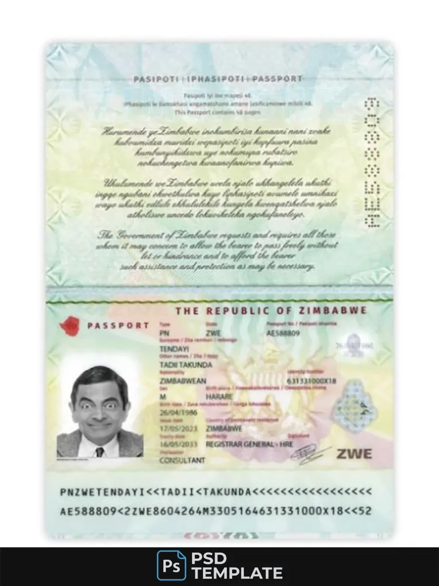 Zimbabwe Passport 2023 Present — Passports