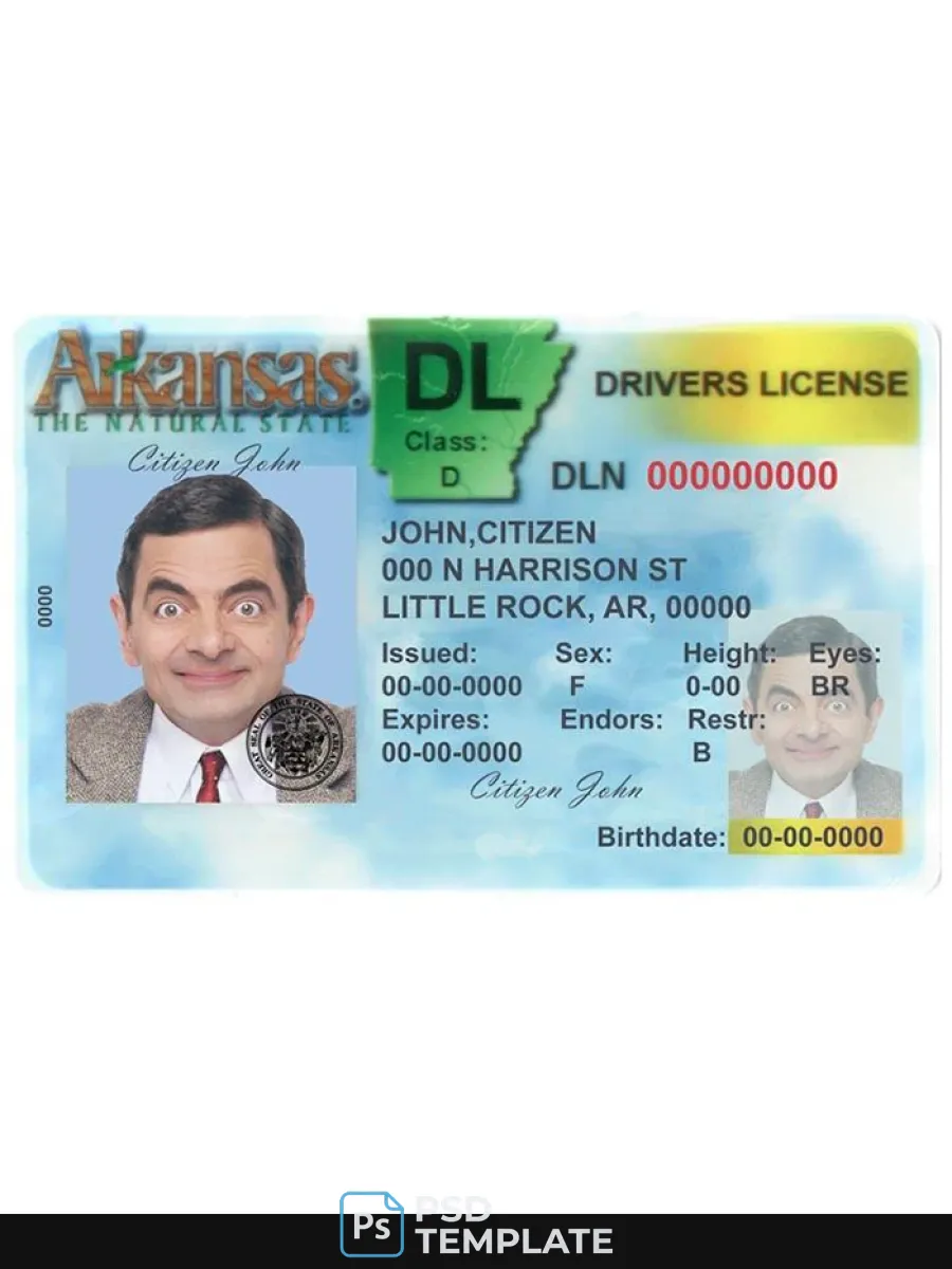 Usa Arkansas Dl Version 2 Front — Driver License