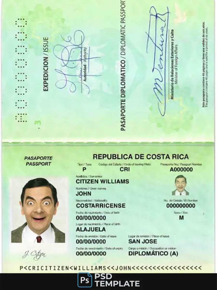 Costa Rica Diplomatic Passport — Passports