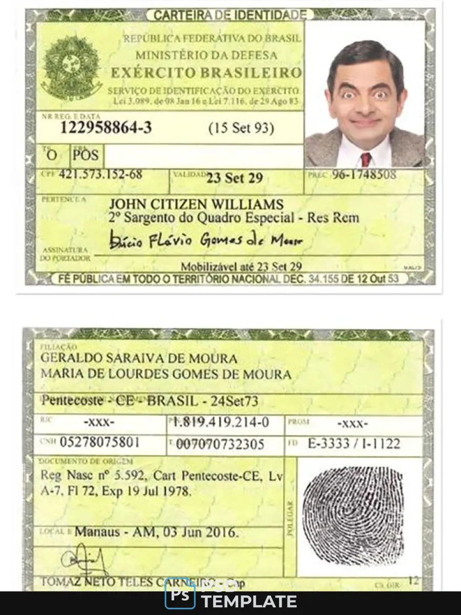 Brazil Identity Card 2 — ID Cards