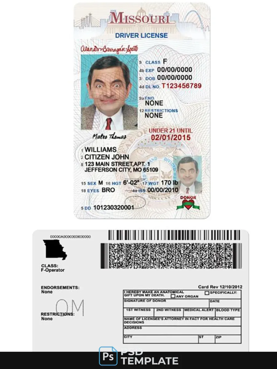 Usa Missouri Driving License Under 21