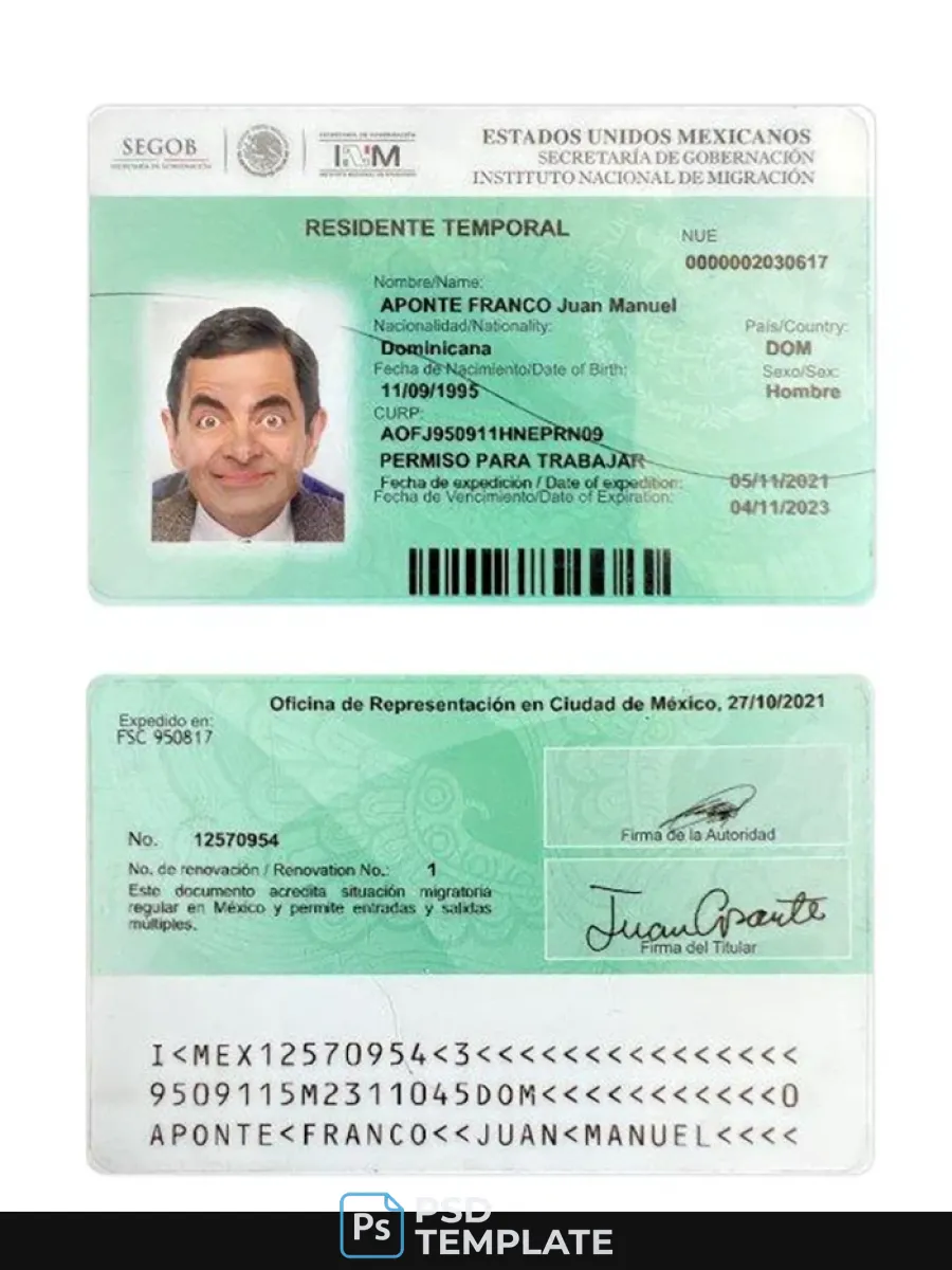 Mexico Residence Permit 2021 Present — Residence Permit
