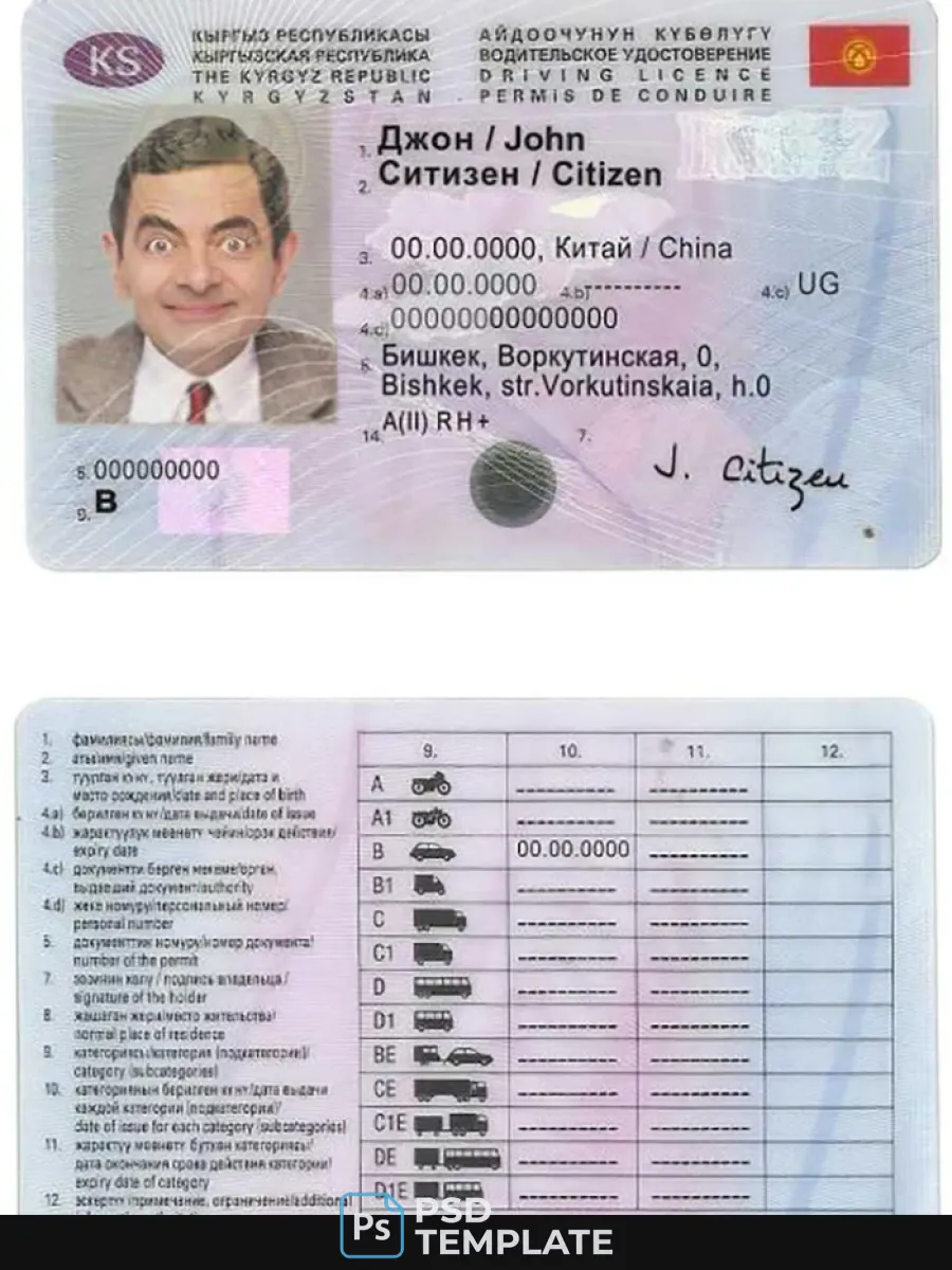 Kyrgyzstan Driving License — Driver License
