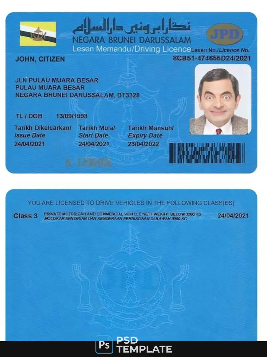 Brunei Driving License — Driver License