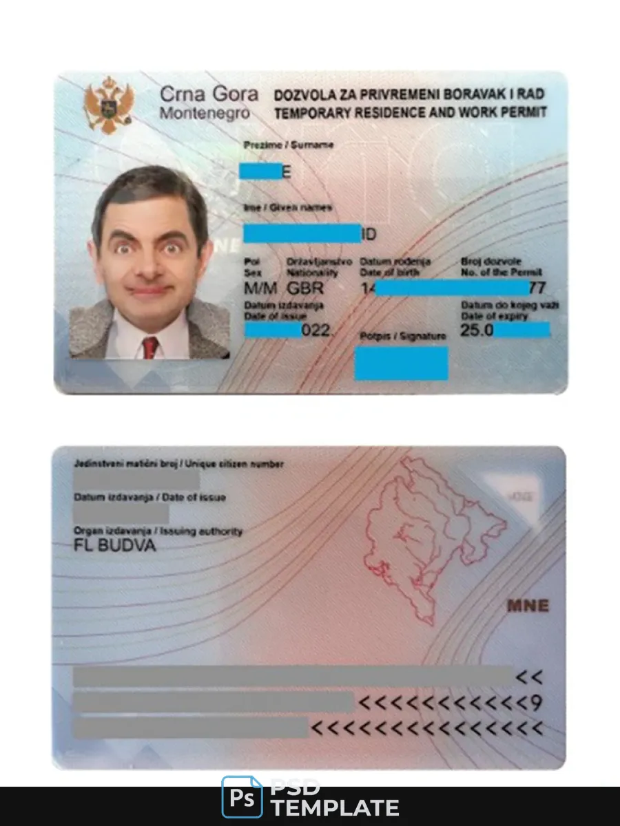 Montenegro Residence Card — Residence Permit