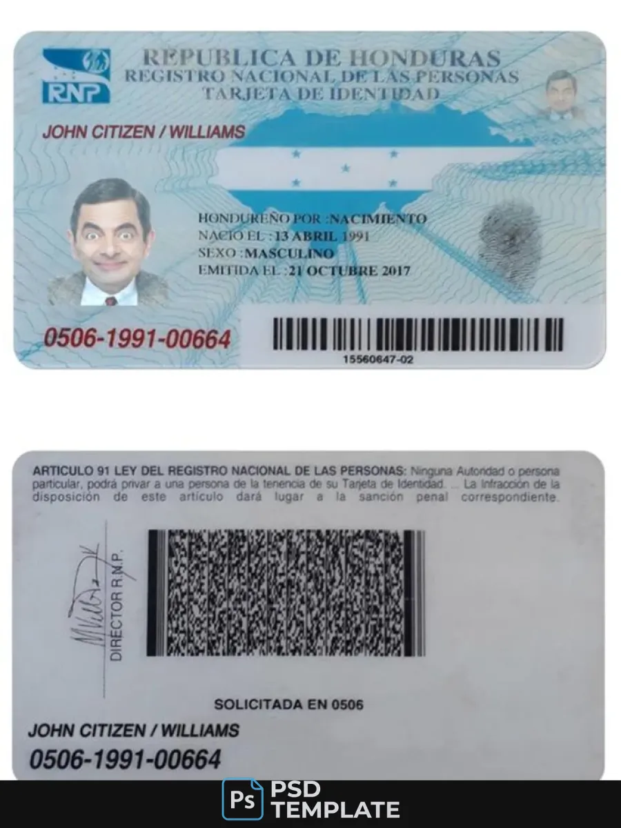 Honduras Identity Card — ID Cards