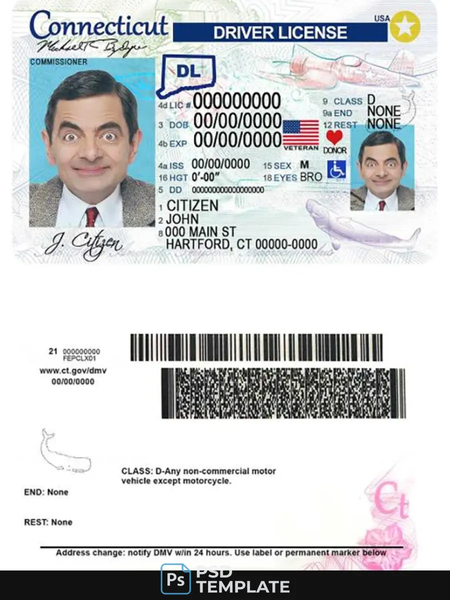 Usa Connecticut Driving License — Driver License