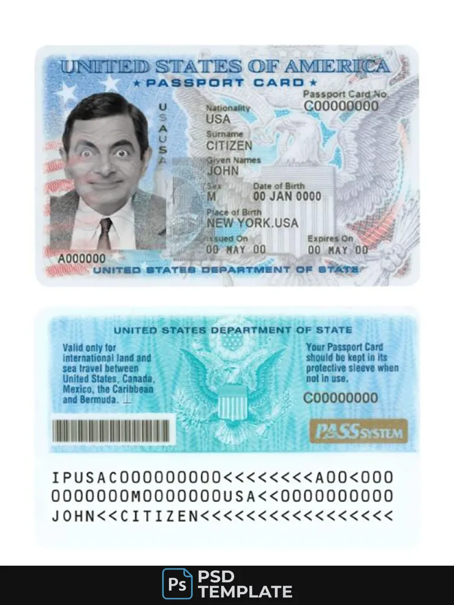Usa Passport Id Card — ID Cards