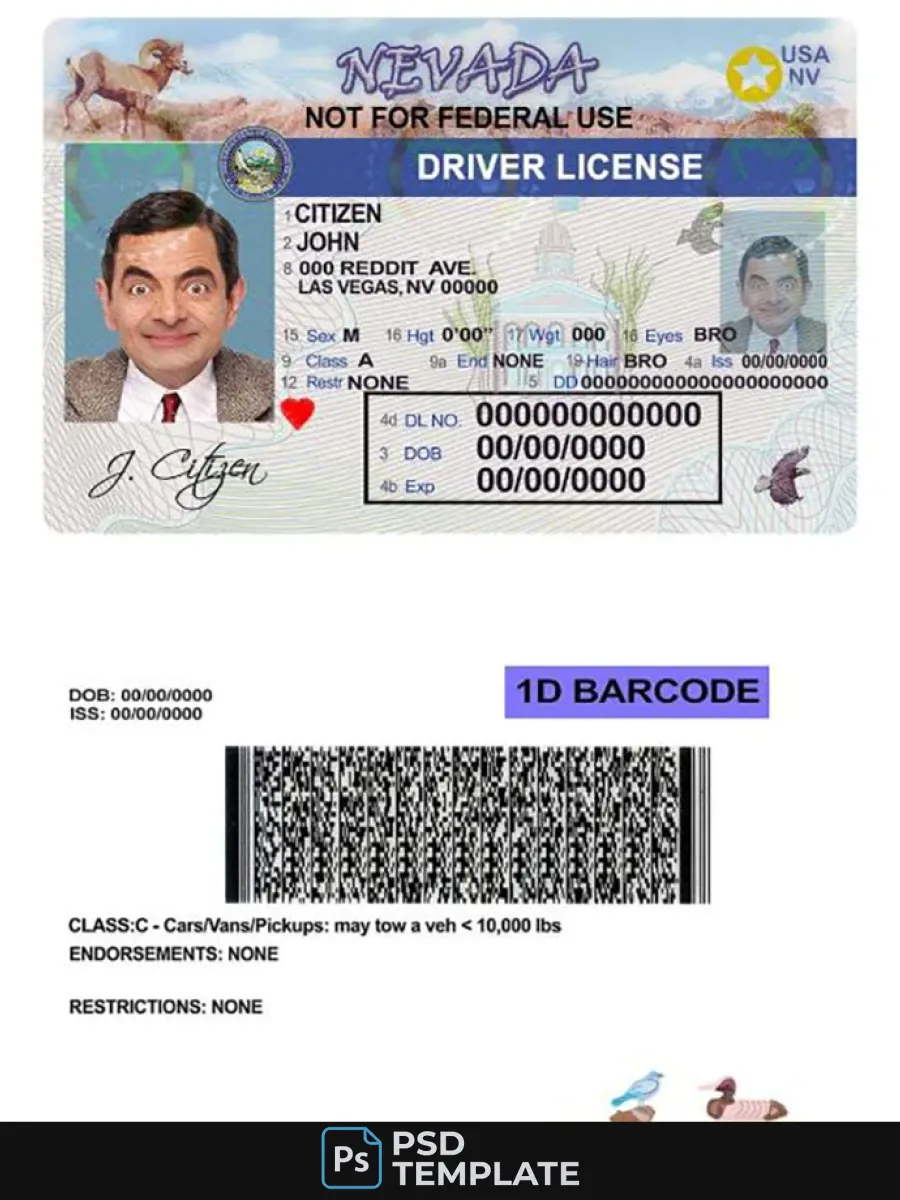 Usa Nevada Driving License