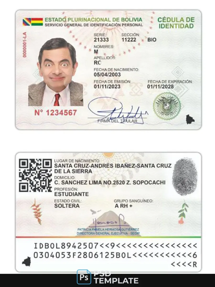 Bolivia Id Card 2023 Present — ID Cards