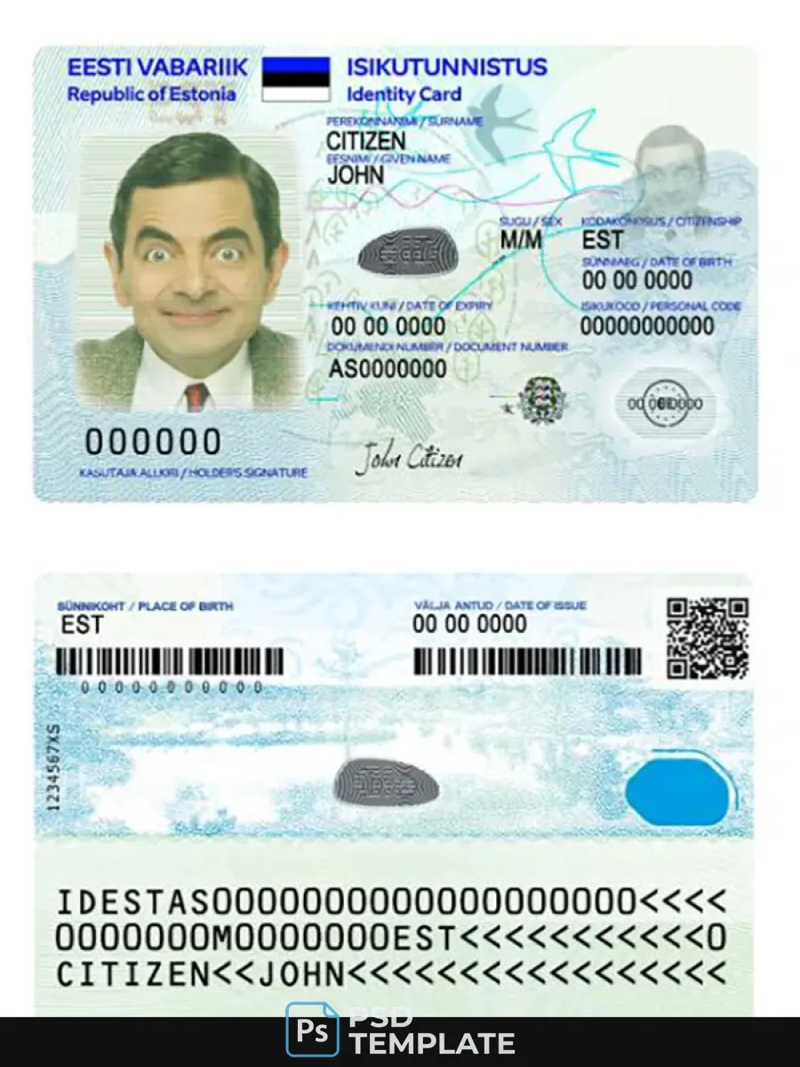 Estonia Id Card 2018 Present Version 2 — ID Cards