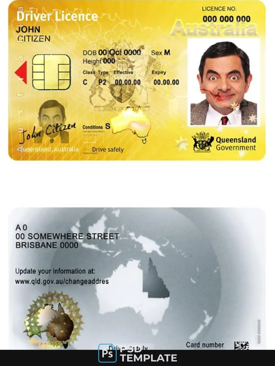 Australia Queensland State Driving License — Driver License