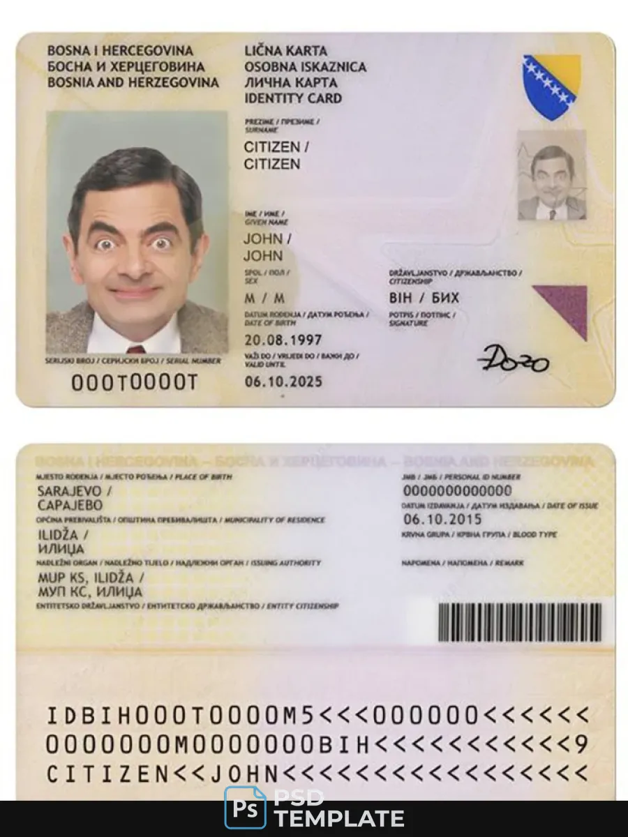 Bosnia And Herzegovina Id 2015 2025 — ID Cards