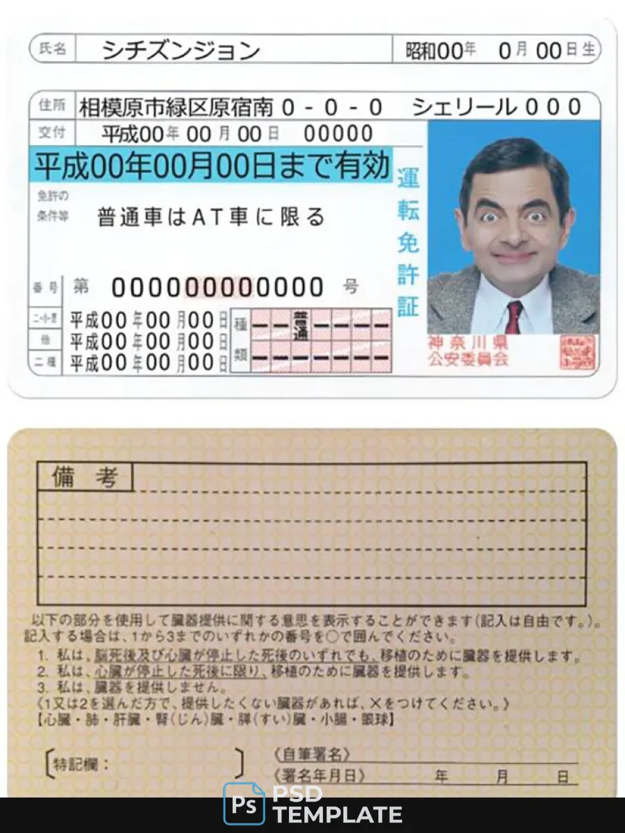 Japan Driving License Version 2 — Driver License