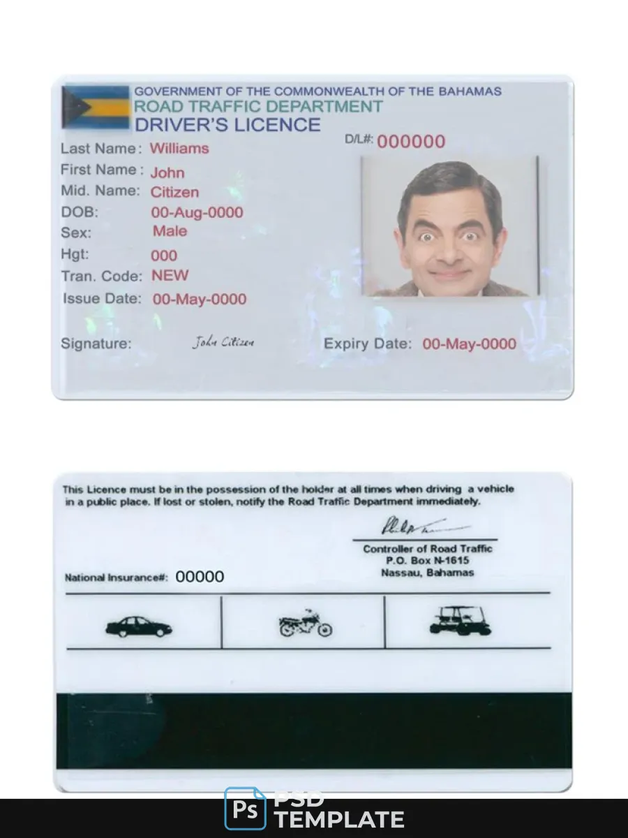 Bahamas Driving License — Driver License