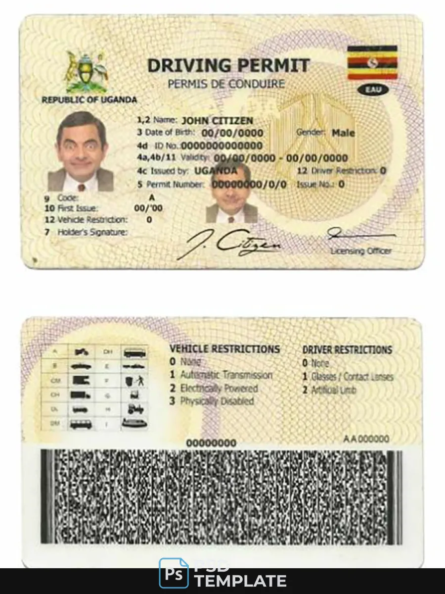 Uganda Driving License — Driver License