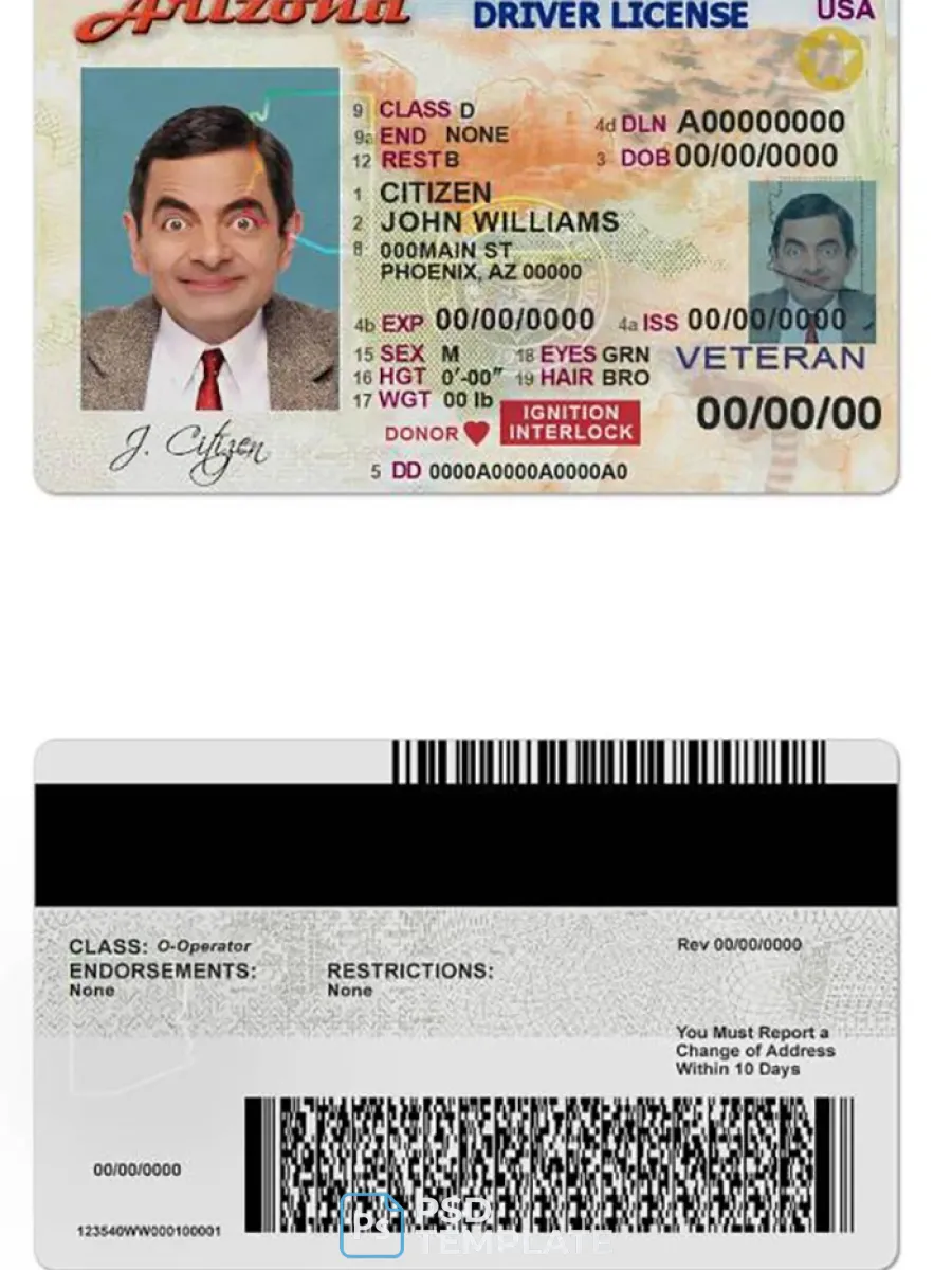 Usa Arizona Driving License — Driver License