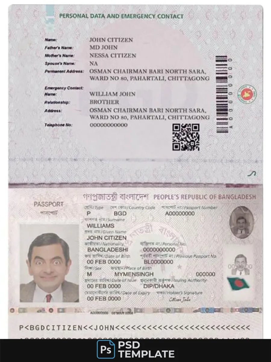 Bangladesh E Passport 2020 Present Version 2 — Passports